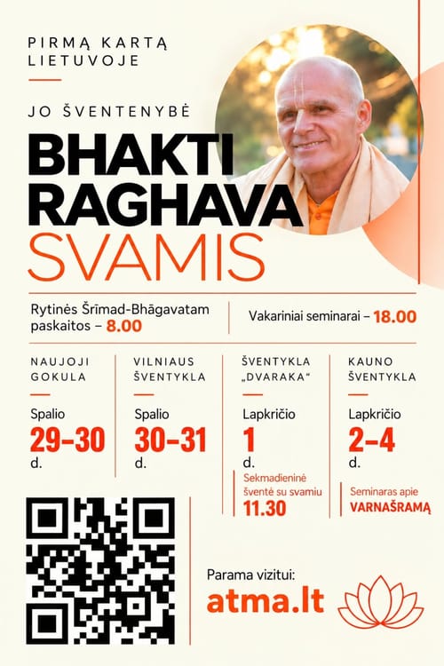 JŠ Bhakti Raghavos Svamio vizito programa 🧡