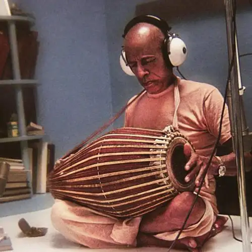 Srila Prabhupada with Mridanga